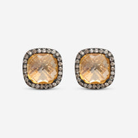 Suzanne Kalan 18K Rose Gold Diamond & Champagne Topaz Stud Earrings DKE242-RGCHT