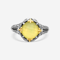 KONSTANTINO – “Gen K 2” Sterling Silver & 18K Yellow Gold, Yellow Agate Triplet Ring (YAT: 10 mm) – DKJ1006-649 S7

Center (YAT): 10 mm
Ring Size: 7.0
Width: 0.19 in. - THE SOLIST