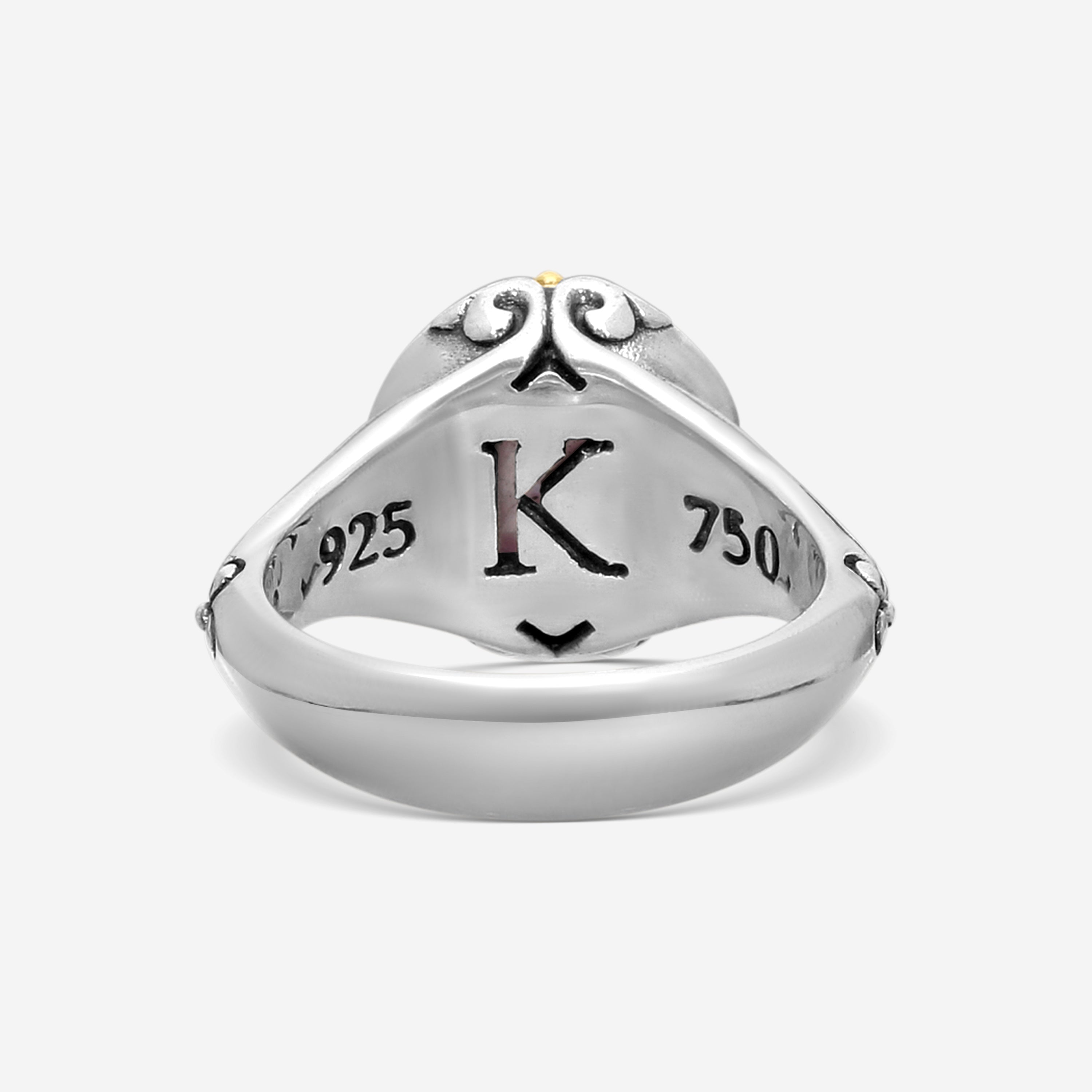 KONSTANTINO – “Gen K 2” Sterling Silver & 18K Yellow Gold, Amethyst Triplet Ring (AT: 10 mm) – DKJ1006-653 S7

Center (AT): 10 mm
Ring Size: 7.0
Width: 0.19 in. - THE SOLIST