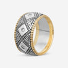 Konstantino Sterling Silver & 18K Yellow Gold Diamond Band Ring Sz. 9 DKJ335-109