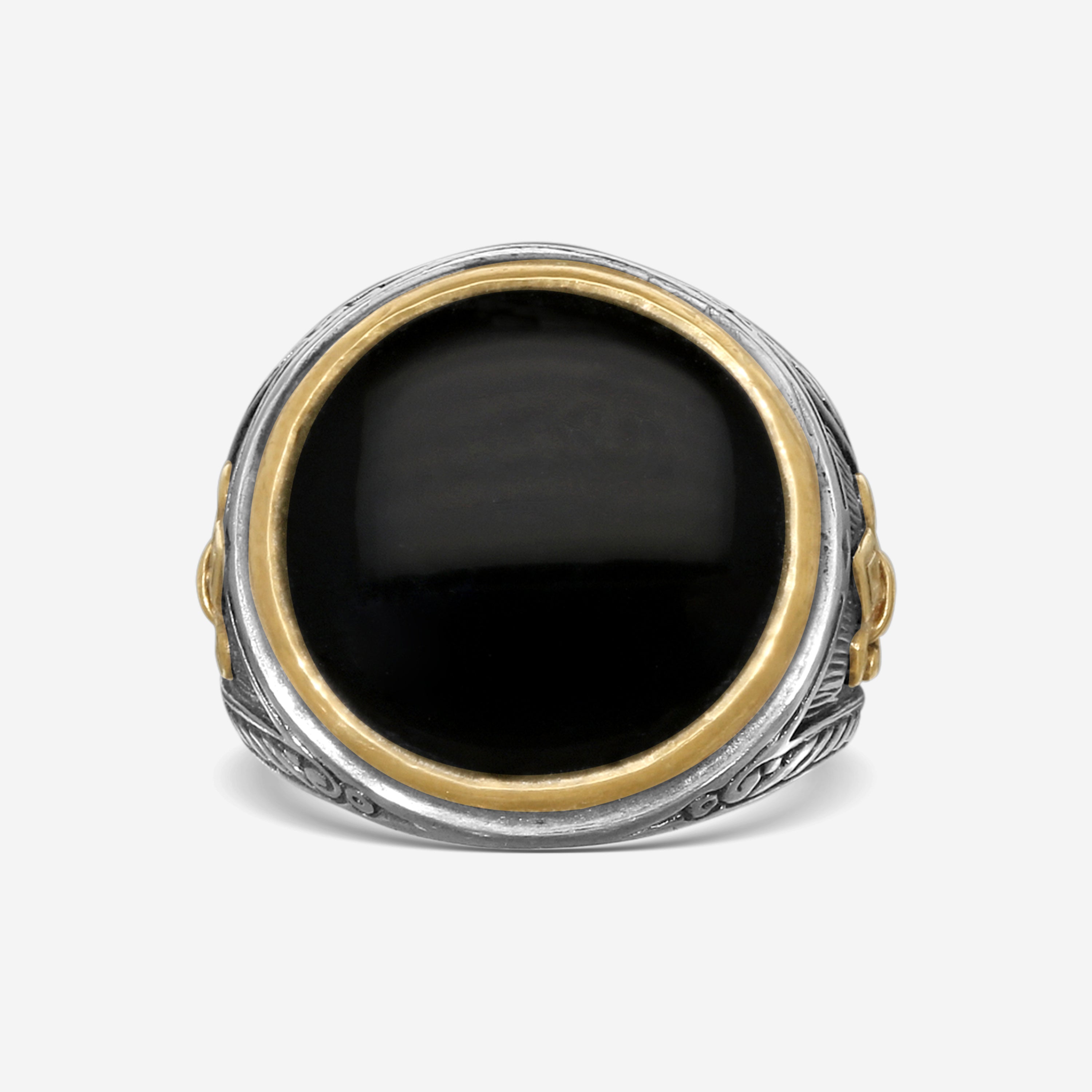 Konstantino Onyx Sterling Silver & Bronze Ring Sz. 10 DKJ593-300-120