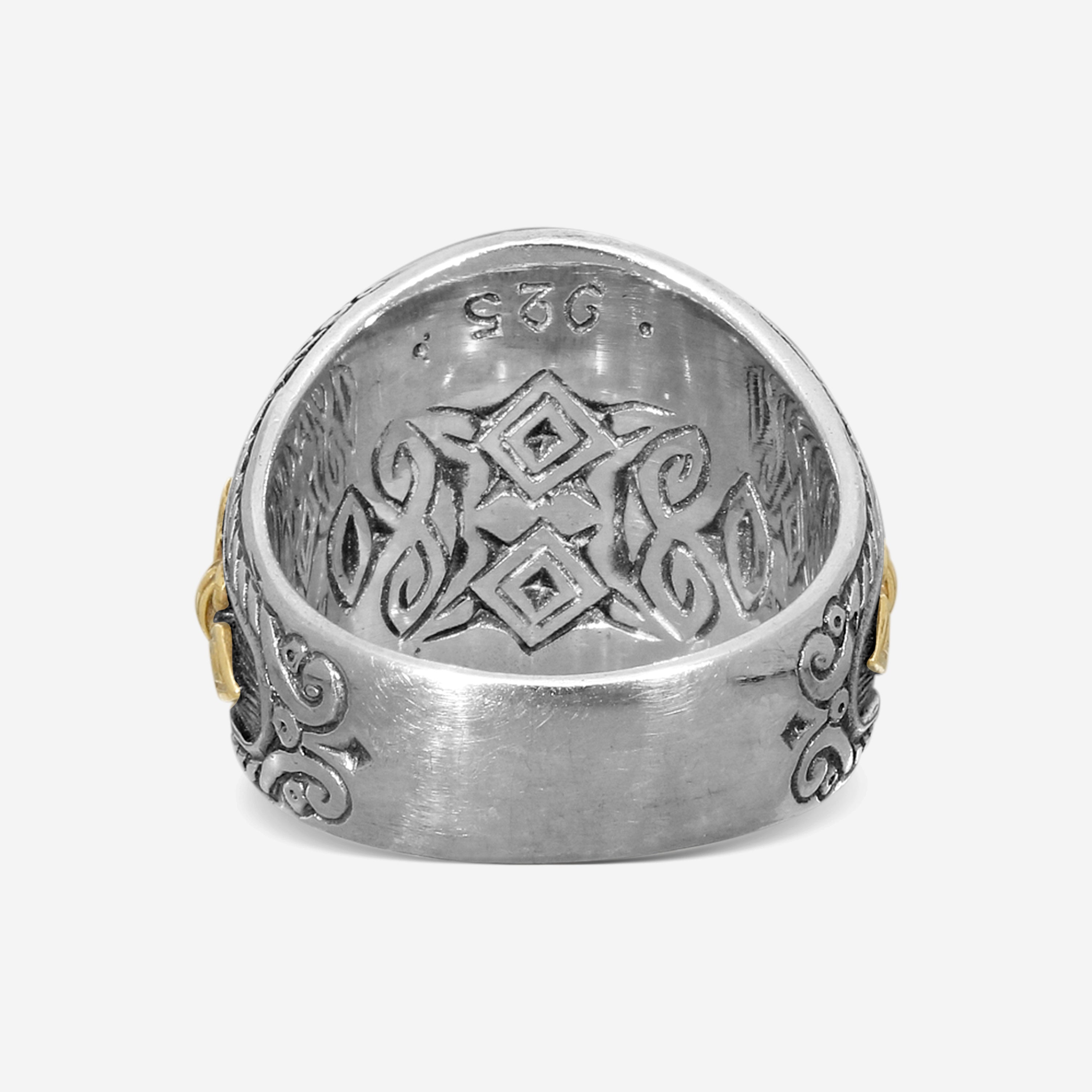 Konstantino Onyx Sterling Silver & Bronze Ring Sz. 10 DKJ593-300-120