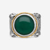 Konstantino Sterling Silver & 18K Yellow Gold Green Agate Ring Sz. 10 DKJ630-100