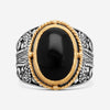 Konstantino Onyx Sterling Silver & 18K Yellow Gold Ring Sz. 12 DKJ632-120
