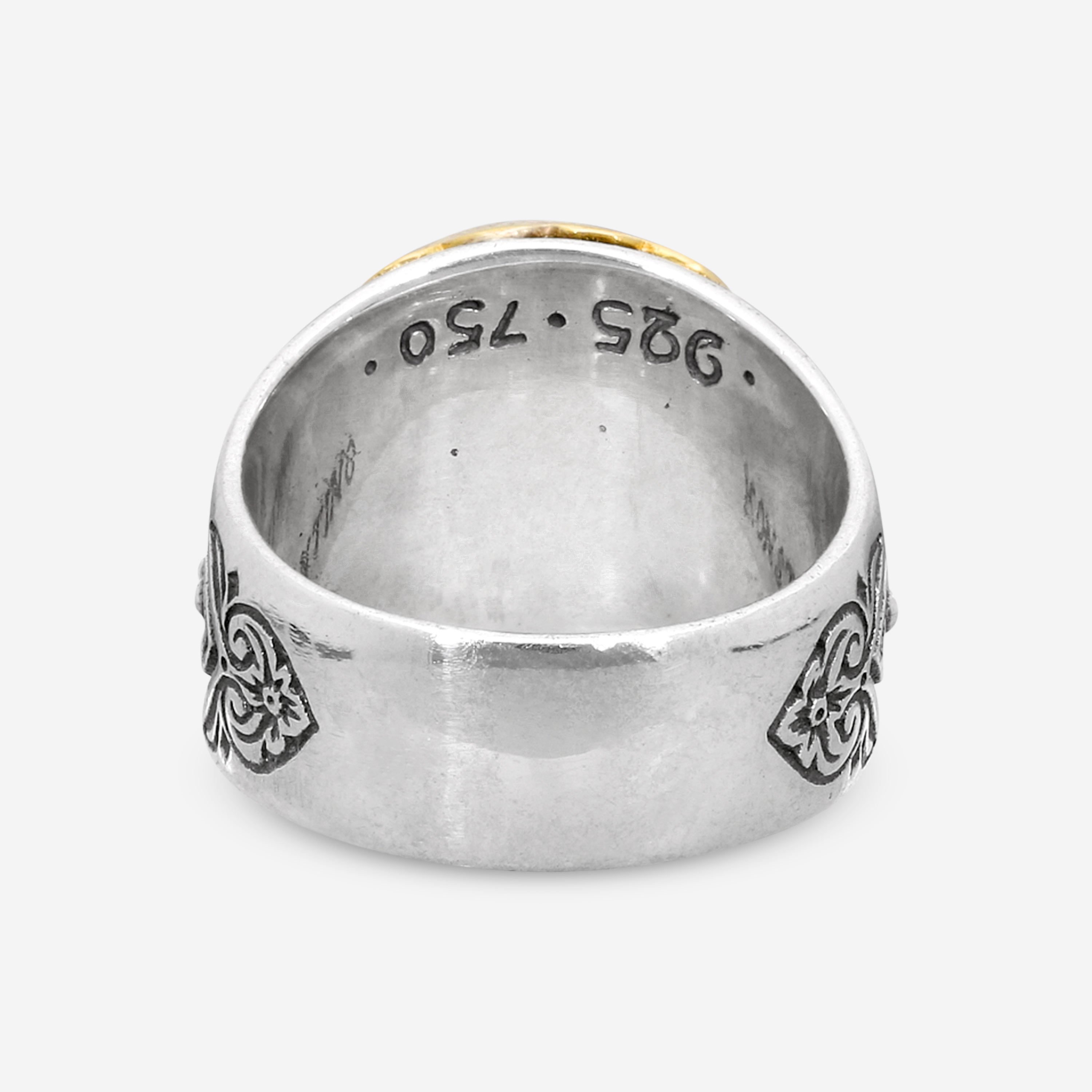 Konstantino Onyx Sterling Silver & 18K Yellow Gold Ring Sz. 10 DKJ637-120