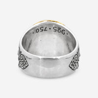 Konstantino Onyx Sterling Silver & 18K Yellow Gold Ring Sz. 10 DKJ637-120