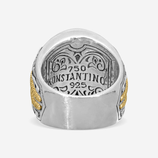 Konstantino Sterling Silver & 18K Yellow Gold Lapis Infinity Ring Sz. 10 DKJ686-116