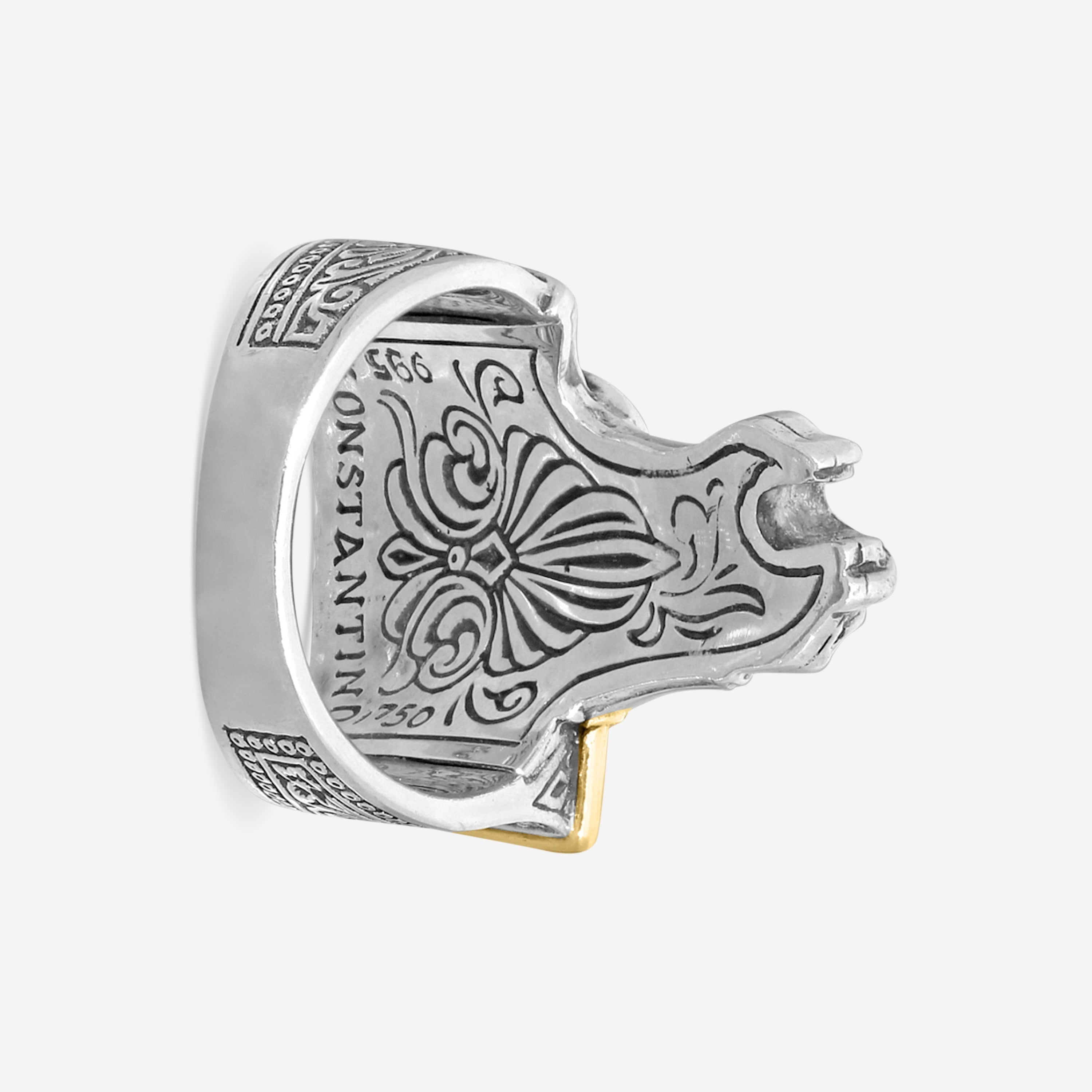 Konstantino Sterling Silver & 18K Yellow Gold Horse Ring Sz. 10 DKJ737-130-109-10