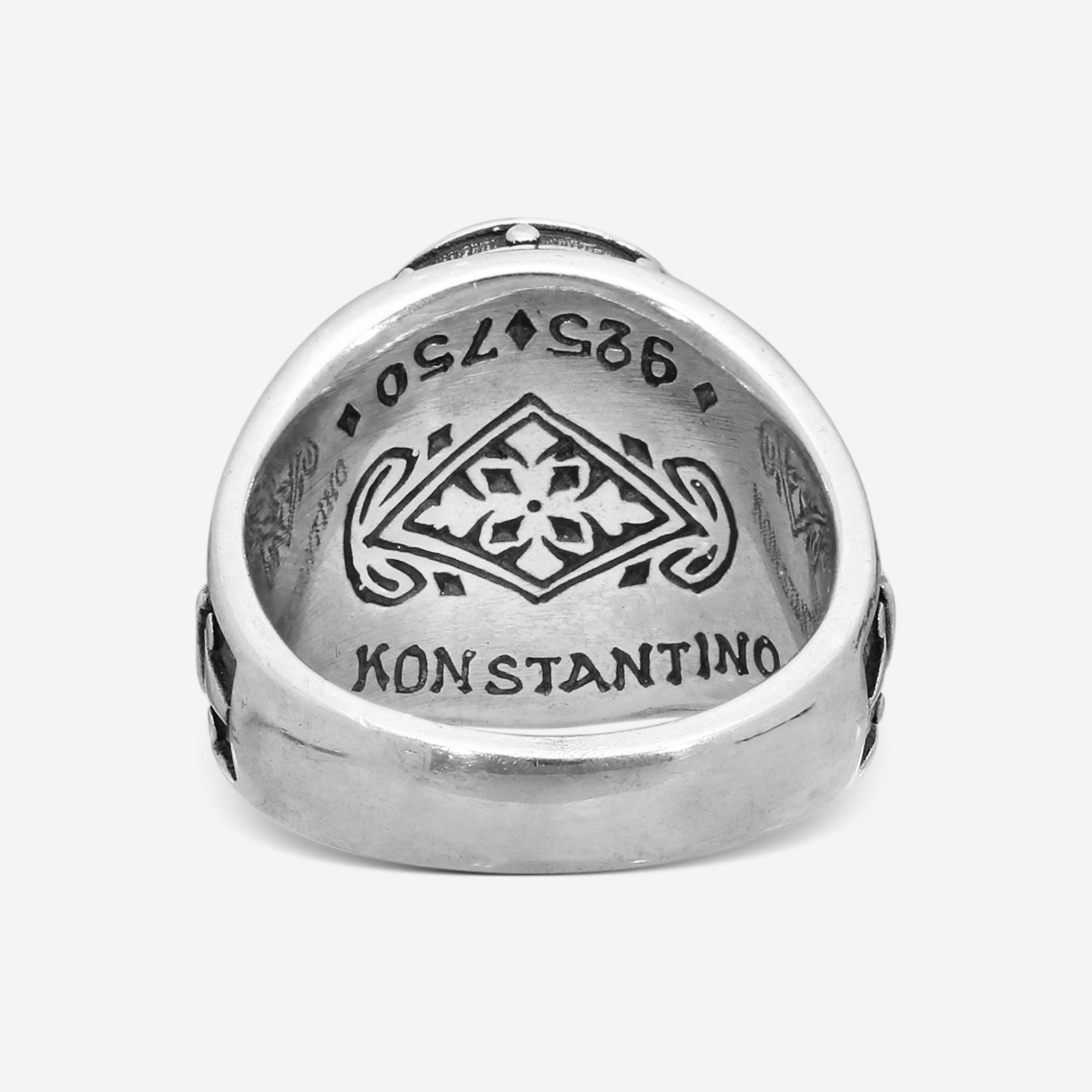 Konstantino Hawk's Eye Sterling Silver Faceted Doublet Ring Sz. 10.5 DKJ752-408-CUT