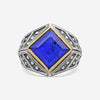 Konstantino Sterling Silver & 18K Yellow Gold Lapis Doublet Ring Sz. 10.5 DKJ753-381-CUT