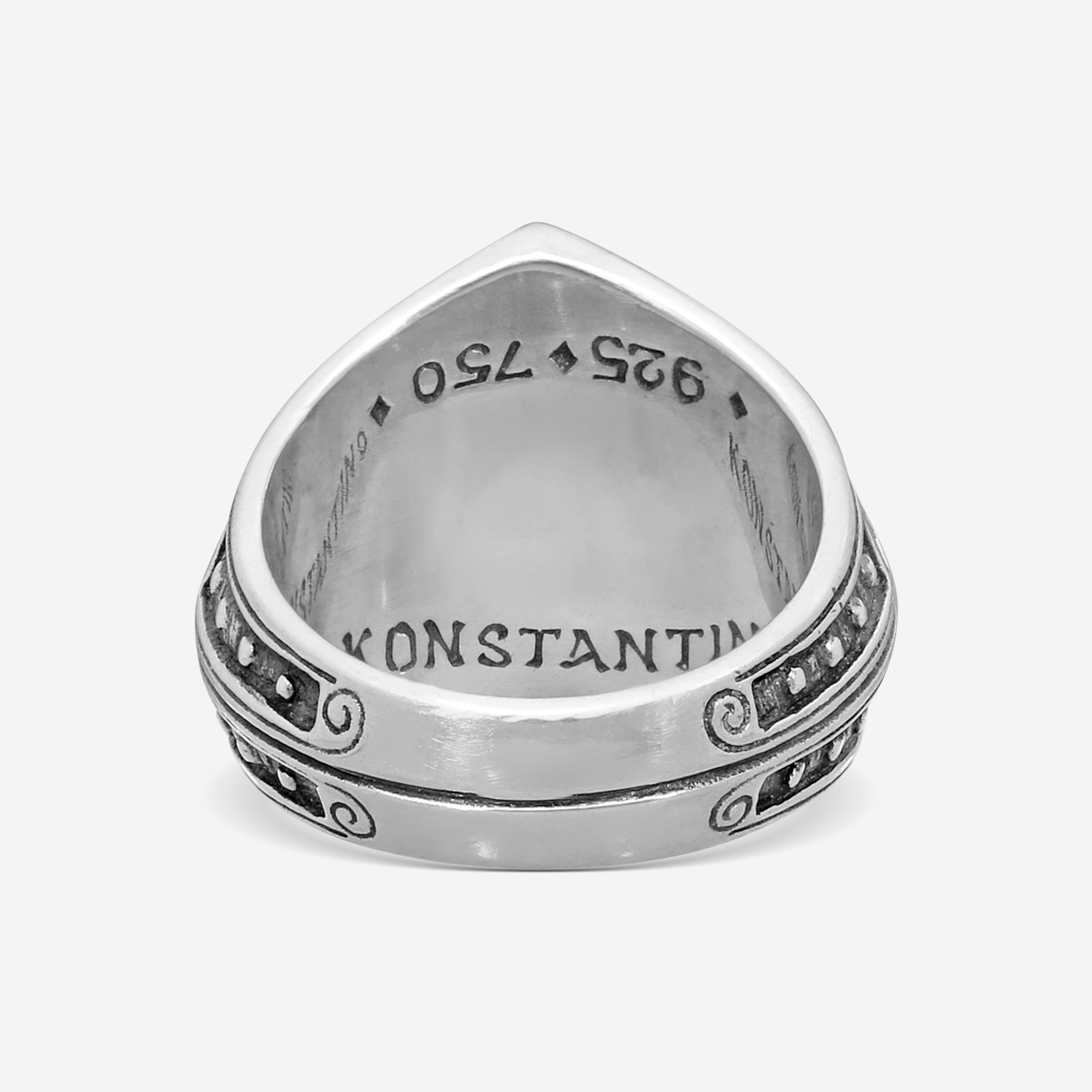 Konstantino Sterling Silver & 18K Yellow Gold Lapis Doublet Ring Sz. 10.5 DKJ753-381-CUT