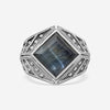 Konstantino Hawk's Eye Sterling Silver Doublet Ring Sz. 11 DKJ754-408-CUT