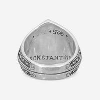 Konstantino Hawk's Eye Sterling Silver Doublet Ring Sz. 11 DKJ754-408-CUT