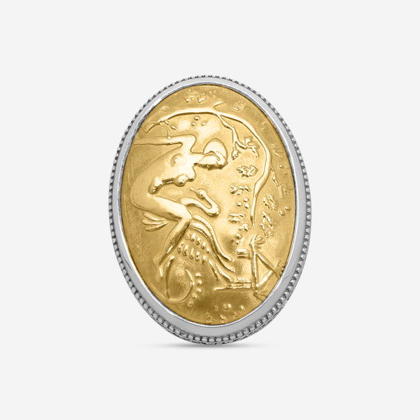 Konstantino Aphrodite Sterling Silver & 18K Yellow Gold Ring Sz. 7.5 DKJ767-130