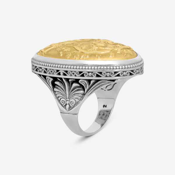 Konstantino Aphrodite Sterling Silver & 18K Yellow Gold Ring Sz. 7.5 DKJ767-130