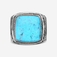 Konstantino Sterling Silver Turquoise Ring Sz. 10.5 DKJ812-131-137