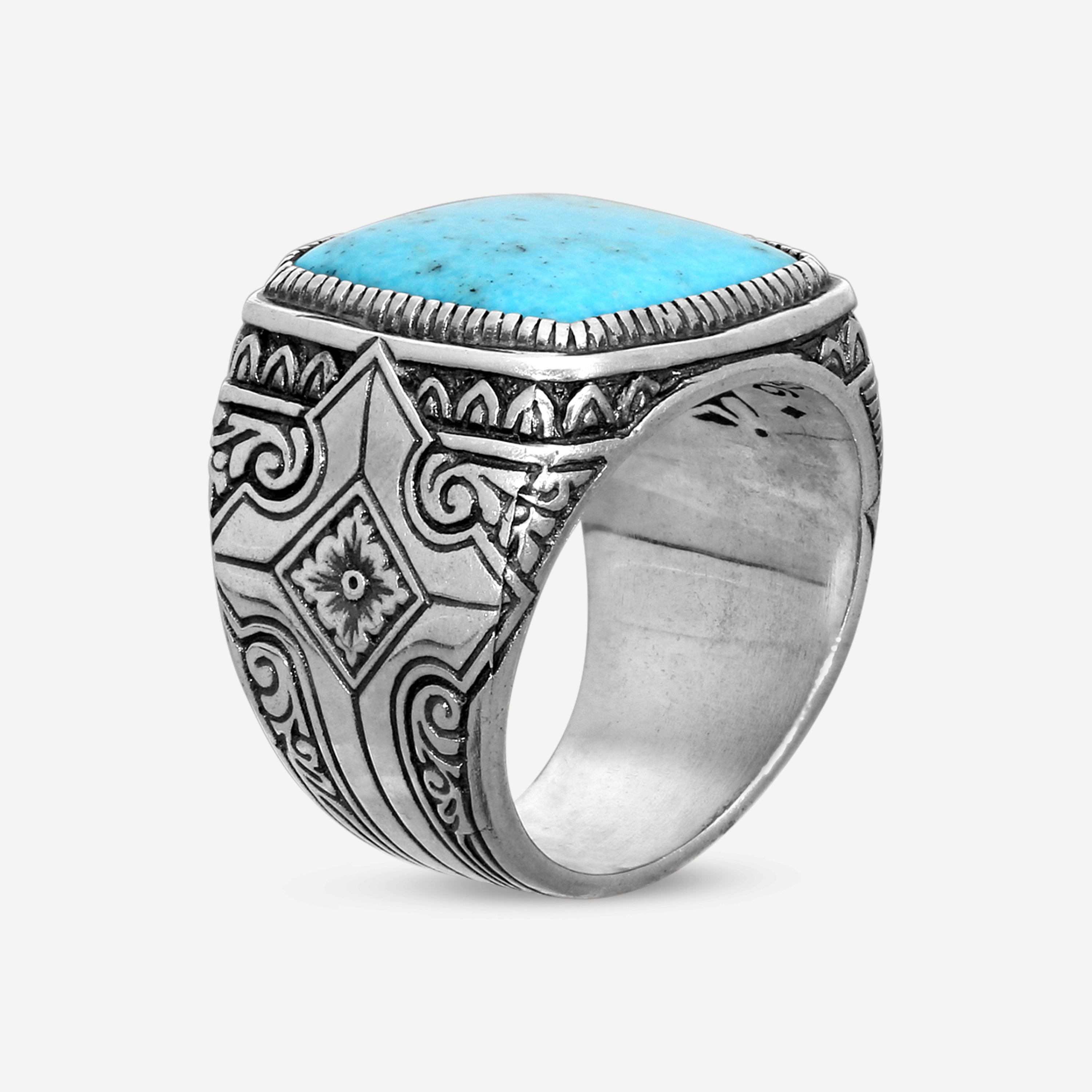 Konstantino Sterling Silver Turquoise Ring Sz. 10.5 DKJ812-131-137
