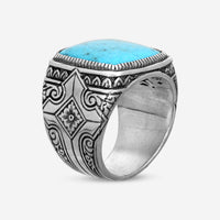 Konstantino Sterling Silver Turquoise Ring Sz. 10.5 DKJ812-131-137
