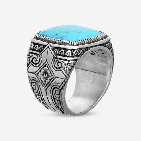 Konstantino Sterling Silver Turquoise Ring Sz. 10.5 DKJ812-131-137