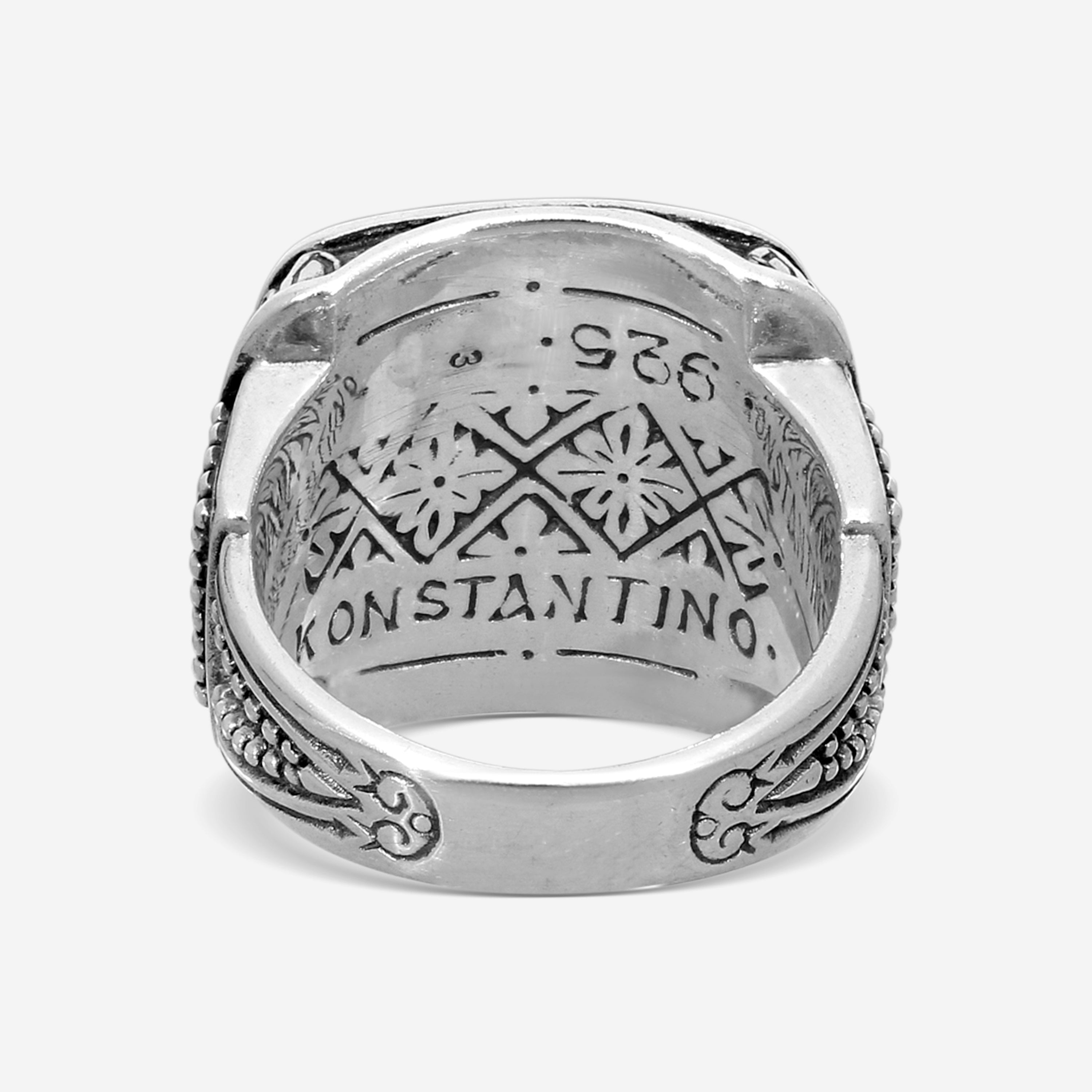 Konstantino Sterling Silver Green Aventurine Ring Sz. 10.5 DKJ814-131-448