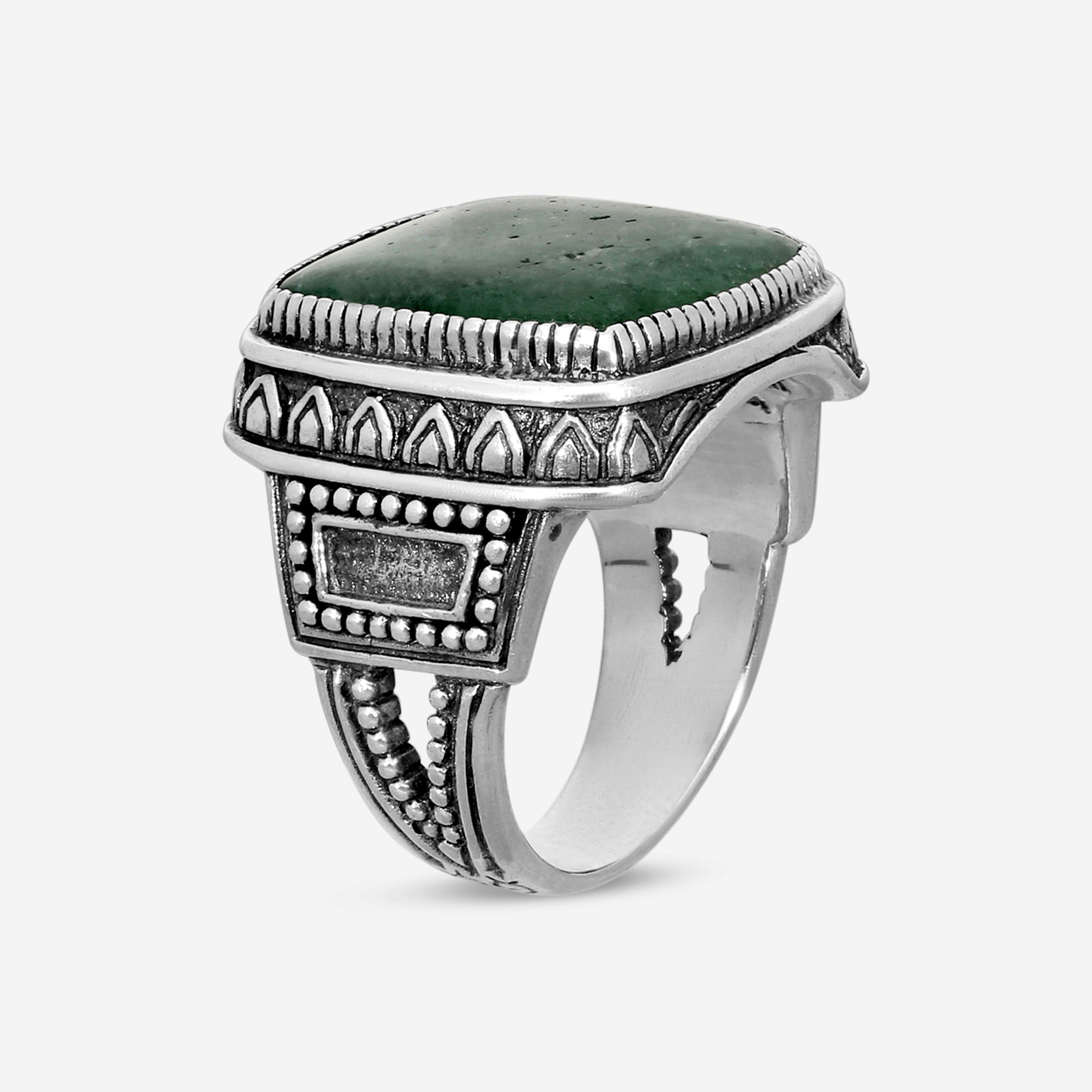 Konstantino Sterling Silver Green Aventurine Ring Sz. 10.5 DKJ814-131-448