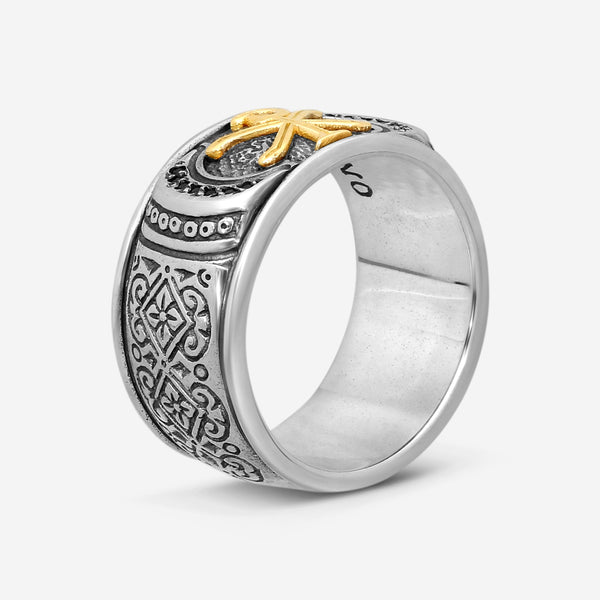 KONSTANTINO – “Stavros” Sterling Silver & 18K Yellow Gold, Black Spinel Ring (SPN: 0.14 ctw.) – DKJ829-130-292 S10

Center (SPN): 0.14 ct.
Ring Size: 10.0
Width: 0.38 in. - THE SOLIST