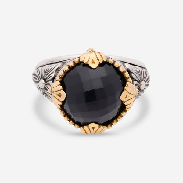 Konstantino Calypso Sterling Silver and 18K Yellow Gold, Onyx Statement Ring DKJ845-120 S7