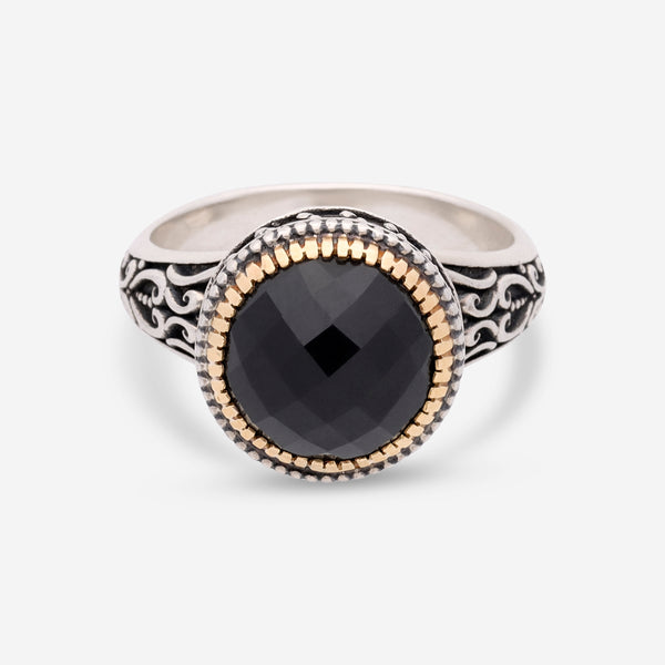 Konstantino Calypso Sterling Silver and 18K Yellow Gold, Onyx and Spinel Statement DKJ847-314
