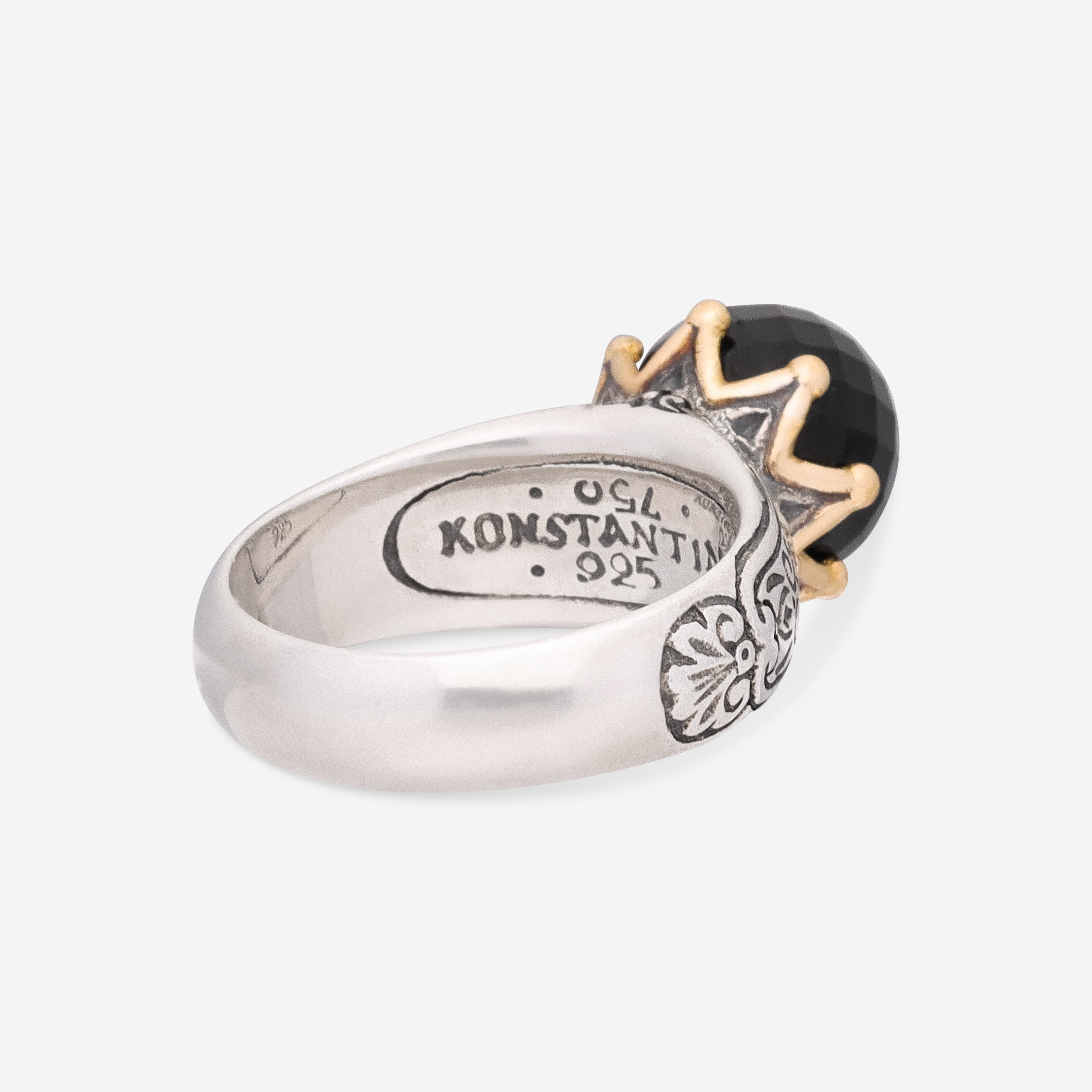 Konstantino Calypso Sterling Silver and 18K Yellow Gold, Onyx Statement Ring  DKJ848-120