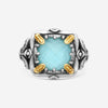 KONSTANTINO – “Gen K” Sterling Silver & 18K Yellow Gold, Turquoise Ring (ONX: 9.50 mm) – DKJ936-137 S6Center (ONX): 9.50 mmRing Size: 6.0Width: 0.19 in. - THE SOLIST