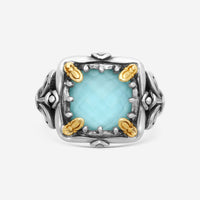 KONSTANTINO – “Gen K” Sterling Silver & 18K Yellow Gold, Turquoise Ring (ONX: 9.50 mm) – DKJ936-137 S6Center (ONX): 9.50 mmRing Size: 6.0Width: 0.19 in. - THE SOLIST