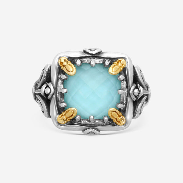 KONSTANTINO – “Gen K” Sterling Silver & 18K Yellow Gold, Turquoise Ring (ONX: 9.50 mm) – DKJ936-137 S6Center (ONX): 9.50 mmRing Size: 6.0Width: 0.19 in. - THE SOLIST