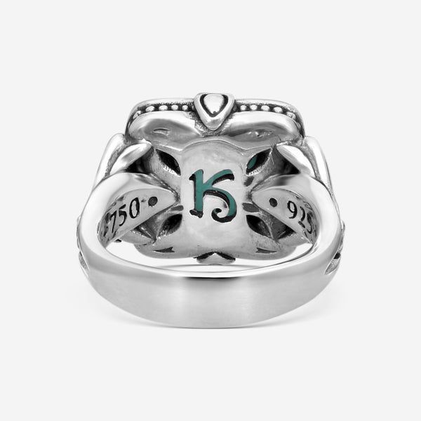 KONSTANTINO – “Gen K” Sterling Silver & 18K Yellow Gold, Turquoise Ring (ONX: 9.50 mm) – DKJ936-137 S6Center (ONX): 9.50 mmRing Size: 6.0Width: 0.19 in. - THE SOLIST
