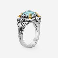 KONSTANTINO – “Gen K” Sterling Silver & 18K Yellow Gold, Turquoise Ring (ONX: 9.50 mm) – DKJ936-137 S6Center (ONX): 9.50 mmRing Size: 6.0Width: 0.19 in. - THE SOLIST