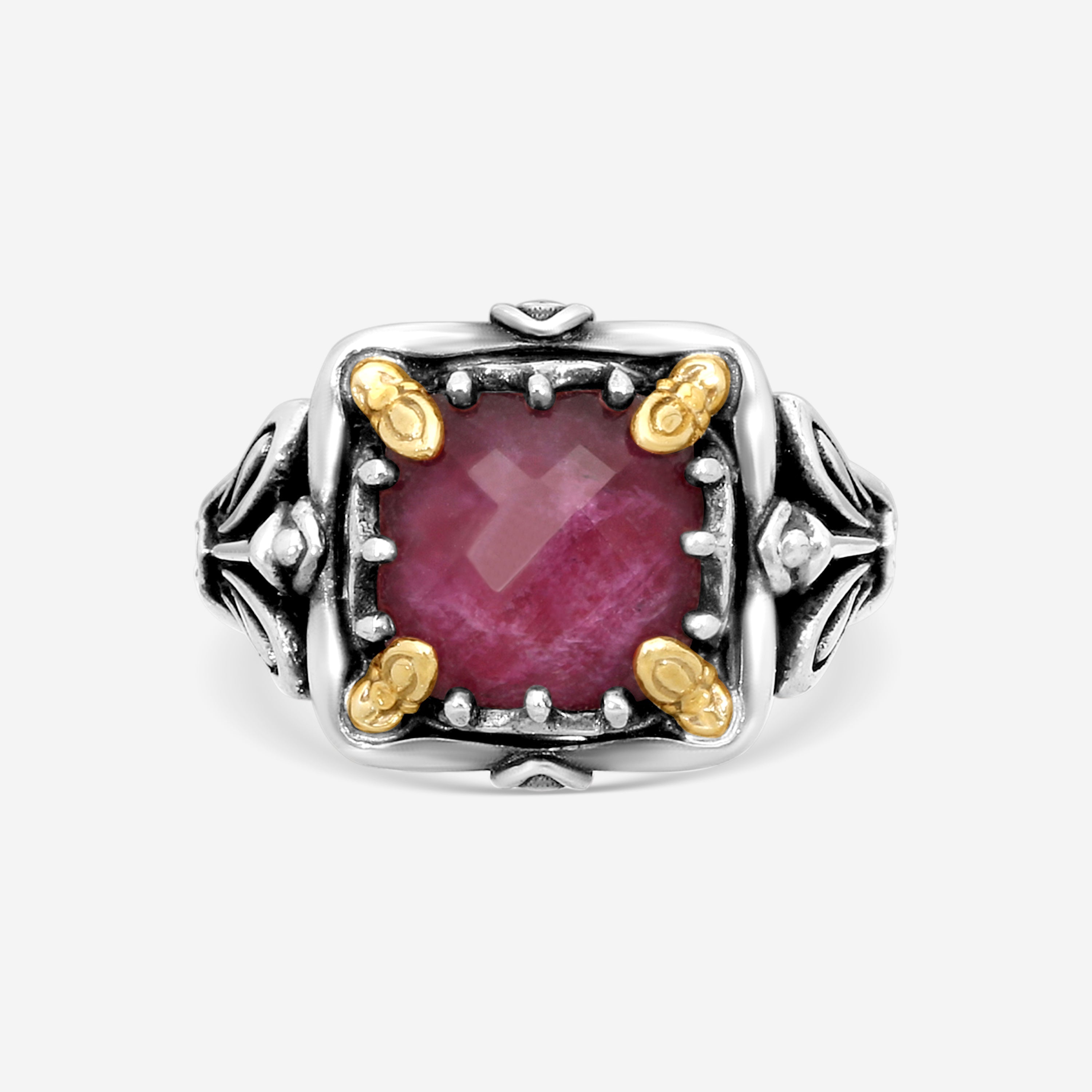 KONSTANTINO – “Gen K” Sterling Silver & 18K Yellow Gold, Ruby Doublet Ring (RD: 9.50 mm) – DKJ936-546 S7

Center (RD): 9.50 mm
Ring Size: 7.0
Width: 0.19 in. - THE SOLIST