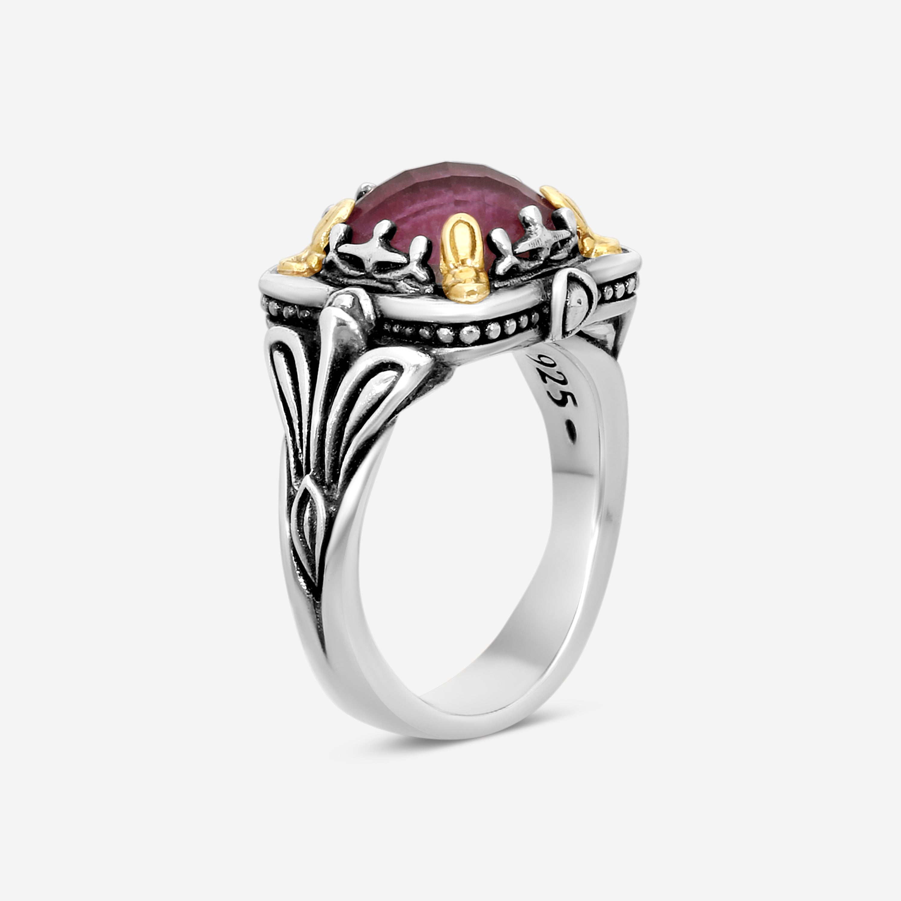 KONSTANTINO – “Gen K” Sterling Silver & 18K Yellow Gold, Ruby Doublet Ring (RD: 9.50 mm) – DKJ936-546 S7

Center (RD): 9.50 mm
Ring Size: 7.0
Width: 0.19 in. - THE SOLIST