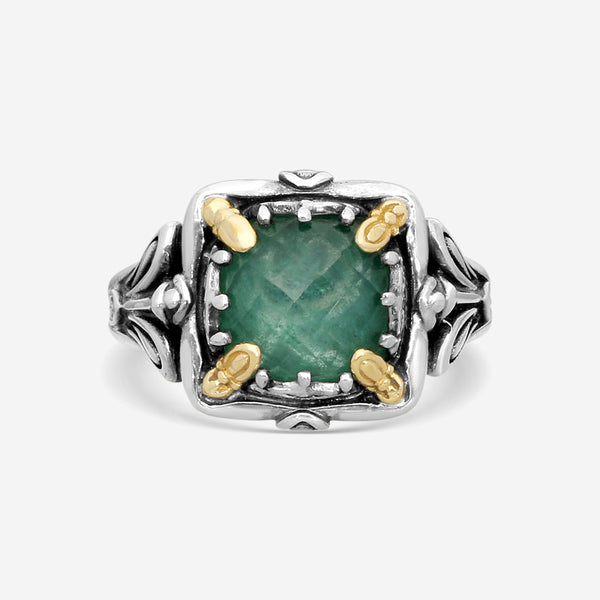 KONSTANTINO – “Gen K” Sterling Silver & 18K Yellow Gold, Green Aventurine Doublet Ring (GAD: 9.50 mm) – DKJ936-549 S6

Center (GAD): 9.50 mm
Ring Size: 6.0
Width: 0.19 in. - THE SOLIST