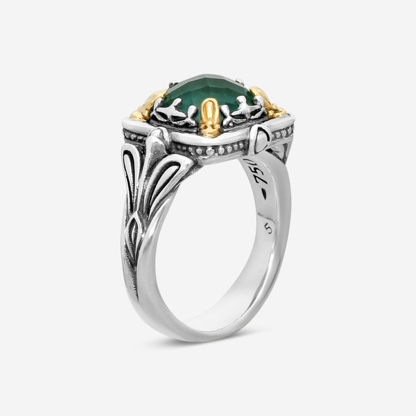 KONSTANTINO – “Gen K” Sterling Silver & 18K Yellow Gold, Green Aventurine Doublet Ring (GAD: 9.50 mm) – DKJ936-549 S6

Center (GAD): 9.50 mm
Ring Size: 6.0
Width: 0.19 in. - THE SOLIST