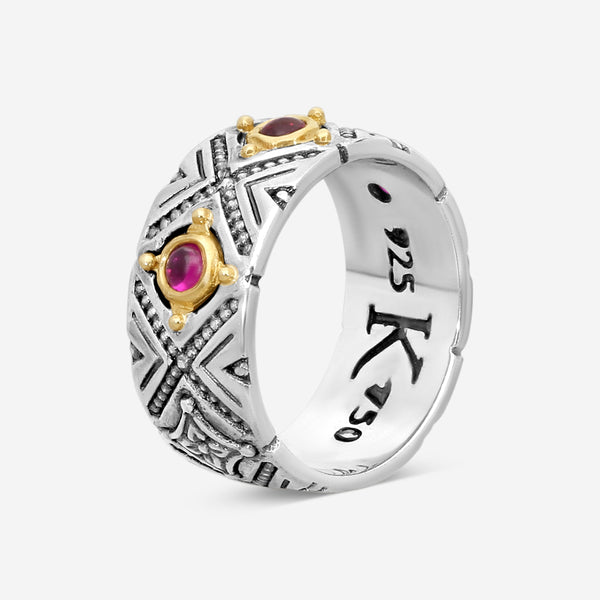 KONSTANTINO – “Dome” Sterling Silver & 18K Yellow Gold, Corundum Ring (COR: 3 mm) – DKJ974-538 S7

Center (COR): 3 mm
Ring Size: 7.0
Width: 0.38 in. - THE SOLIST