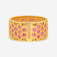 Konstantino Melissa 18K Yellow Gold and Pink Sapphire Band Ring DMK01111-18KT-124