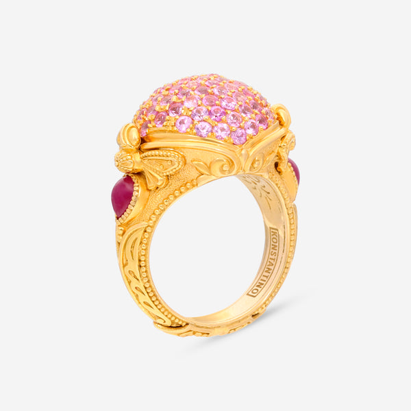 Konstantino Melissa 18K Yellow Gold, Ruby and Pink Sapphire Statement Ring DMK01115-18KT-424