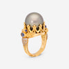 Konstantino Melissa 18K Yellow Gold, Blue Sapphire and Black Pearl Ring  200140 - THE SOLIST