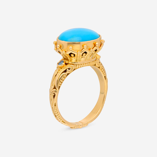 Konstantino Limited 18K Yellow Gold and Turquoise Ring DMK01121-18KT-470 - THE SOLIST