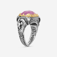 Konstantino Pink Mother of Pearl Sterling Silver & 18K Yellow Gold Doublet Ring Sz. 6 DMK2049-308-S6