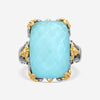 "KONSTANTINO – “Gen K 2” Sterling Silver & 18K Yellow Gold, Aquamarine Triplet Ring (AT: 20 x 14 mm) – DMK2123-677 S7  Center (AT): 20 x 14 mm Ring Size: 7.0 Width: 0.12 in." - THE SOLIST