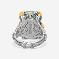 "KONSTANTINO – “Gen K 2” Sterling Silver & 18K Yellow Gold, Aquamarine Triplet Ring (AT: 20 x 14 mm) – DMK2123-677 S7  Center (AT): 20 x 14 mm Ring Size: 7.0 Width: 0.12 in." - THE SOLIST