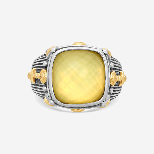KONSTANTINO – “Gen K 2” Sterling Silver & 18K Yellow Gold, Yellow Agate Triplet Ring (YAT: 11.8 mm) – DMK2148-649 S7

Center (YAT): 11.8 mm
Ring Size: 7.0
Width: 0.12 in. - THE SOLIST