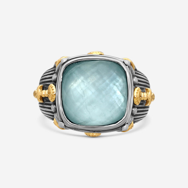 KONSTANTINO – “Gen K 2” Sterling Silver & 18K Yellow Gold, Aquamarine Triplet Ring (AT: 11.8 mm) – DMK2148-655 S7

Center (AT): 11.8 mm
Ring Size: 7.0
Width: 0.12 in. - THE SOLIST