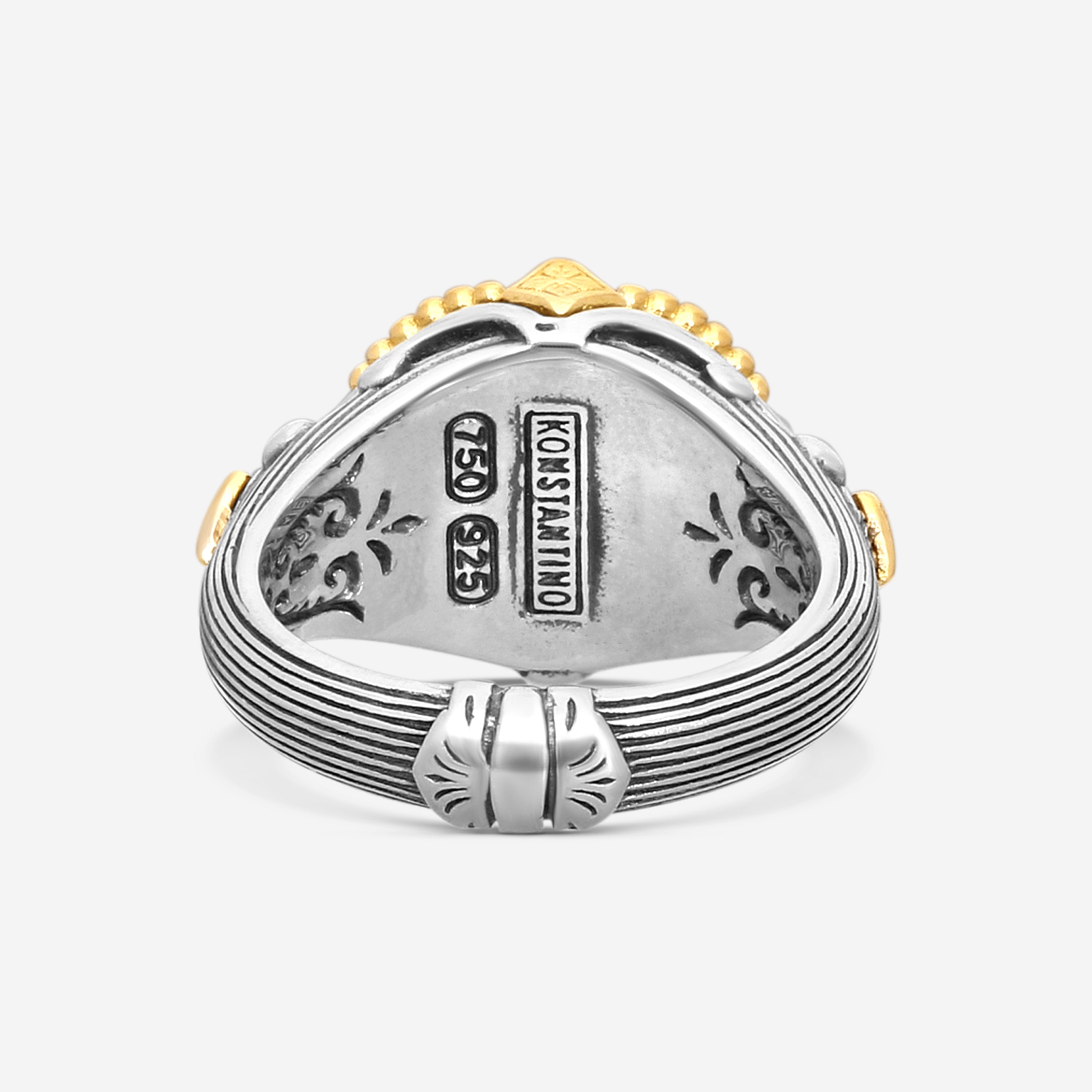 KONSTANTINO – “Gen K 2” Sterling Silver & 18K Yellow Gold, Pink Corundum Doublet Ring (PCD: 11.5 mm) – DMK2149-652 S7

Center (PCD): 11.5 mm
Ring Size: 7.0
Width: 0.12 in. - THE SOLIST