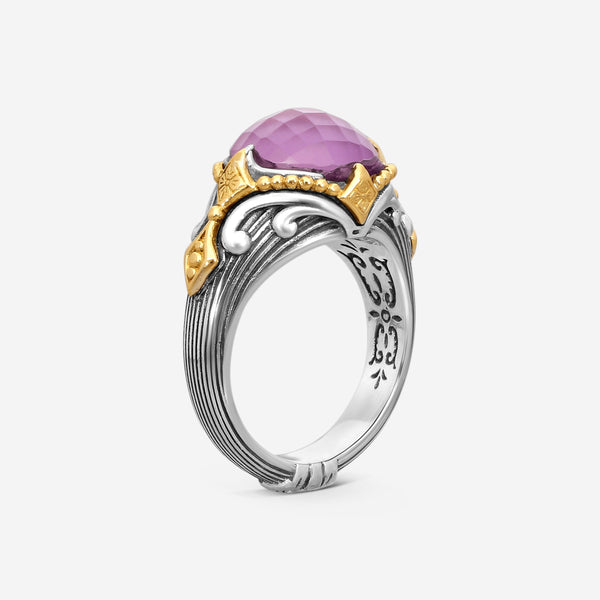 KONSTANTINO – “Gen K 2” Sterling Silver & 18K Yellow Gold, Pink Corundum Doublet Ring (PCD: 11.5 mm) – DMK2149-652 S7

Center (PCD): 11.5 mm
Ring Size: 7.0
Width: 0.12 in. - THE SOLIST